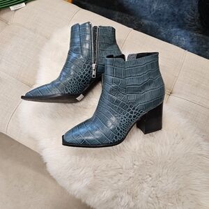 Sol Sana Croc-Embossed Ankle Boots